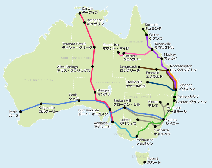オーストラリア路線図