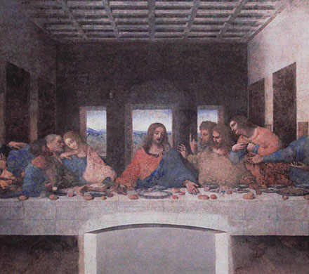 ミラノ、レオナルド・ダ・ヴィンチの『最後の晩餐』があるサンタ・マリア・デッレ・グラツィエ教会の写真